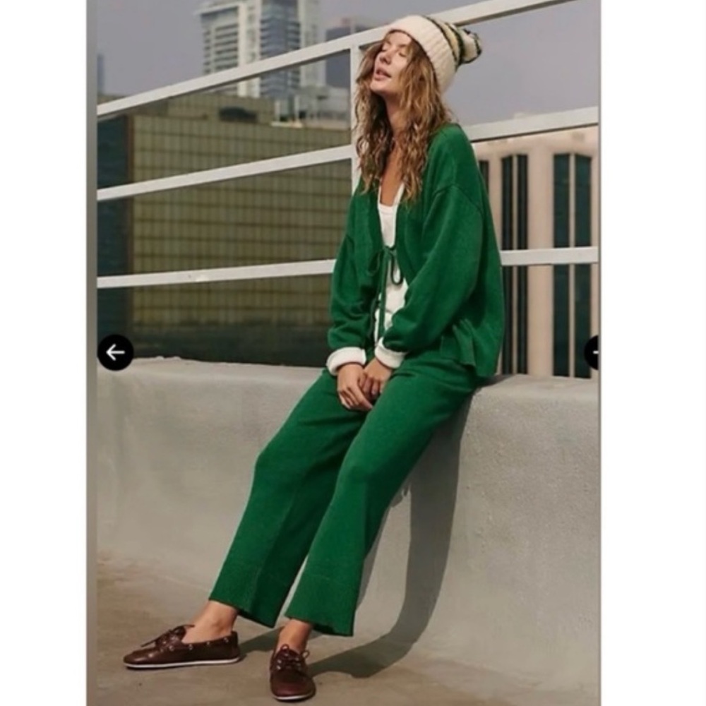Free People Beach Solar Sweater Set in Pine Heather NWT